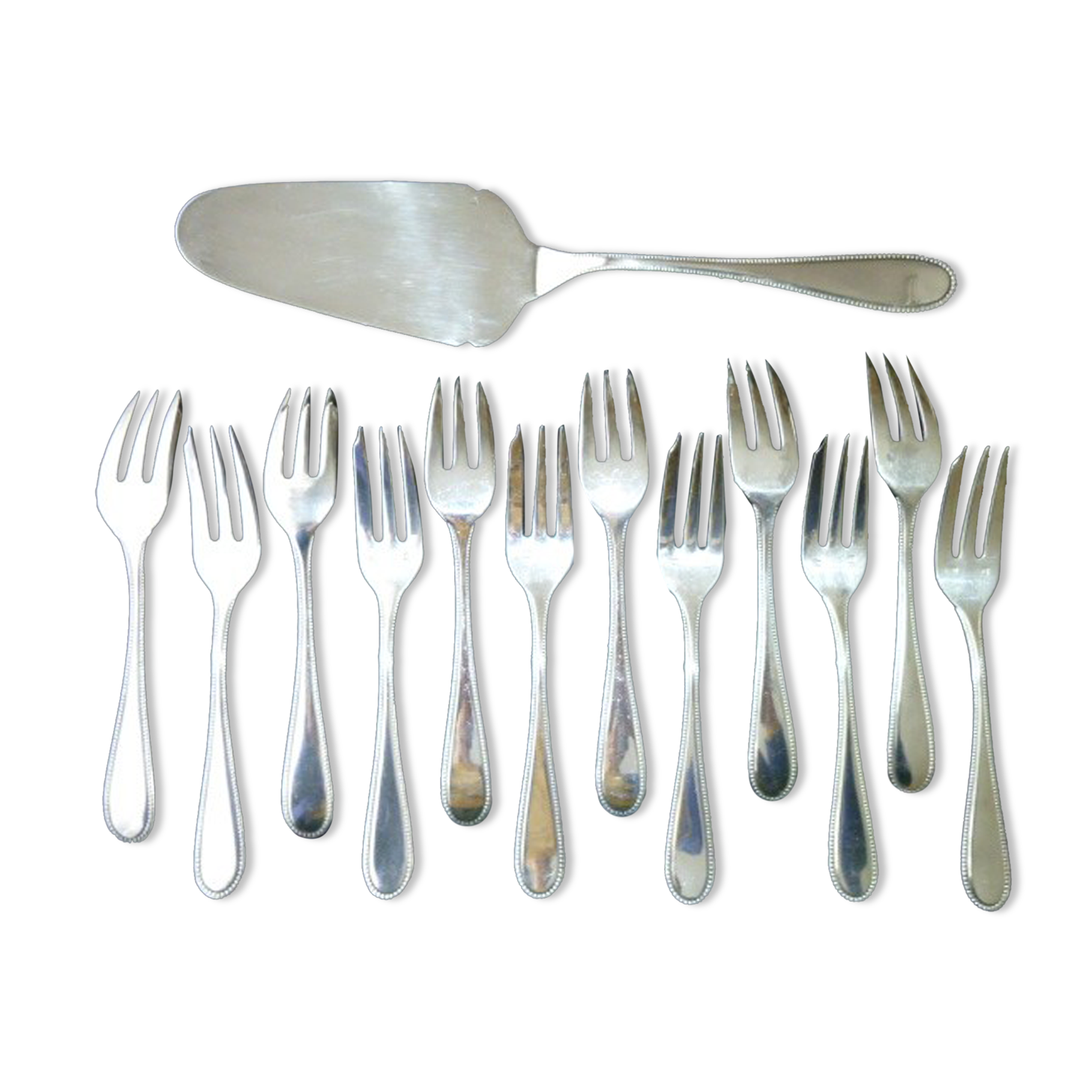 Silver metal cake service François Frionnet