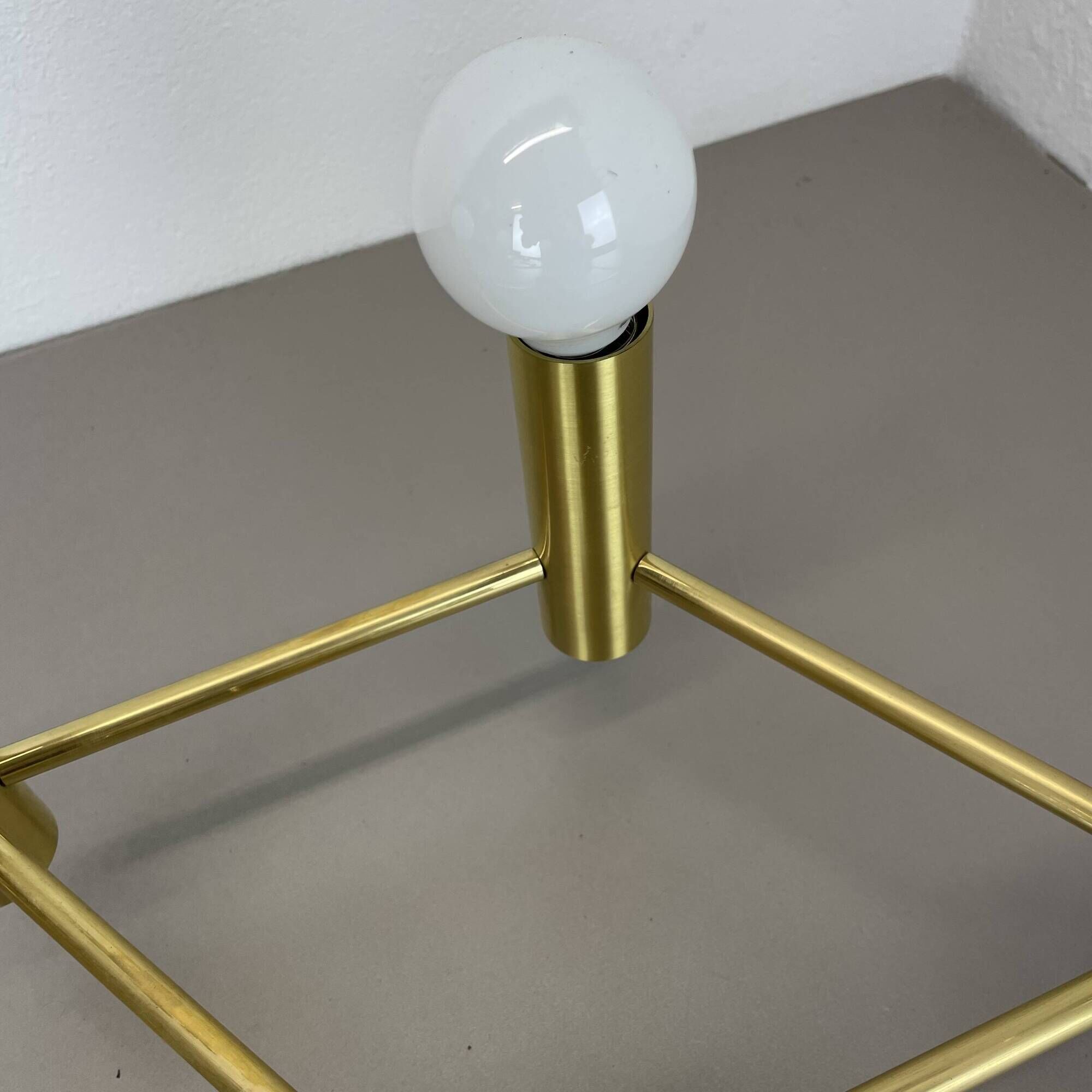 Brass Italian Stilnovo Style Atomic Space Age Ceiling Light Sconces, Italy