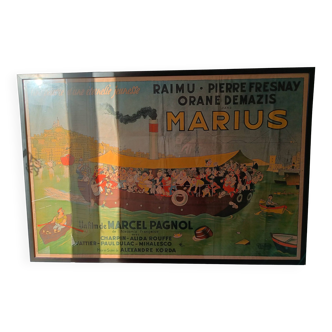 Affiche ancienne Marius grand format 120cm