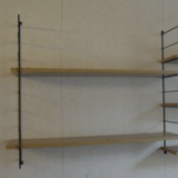 String Adjustable shelf unit wood and metal black vintage 60'
