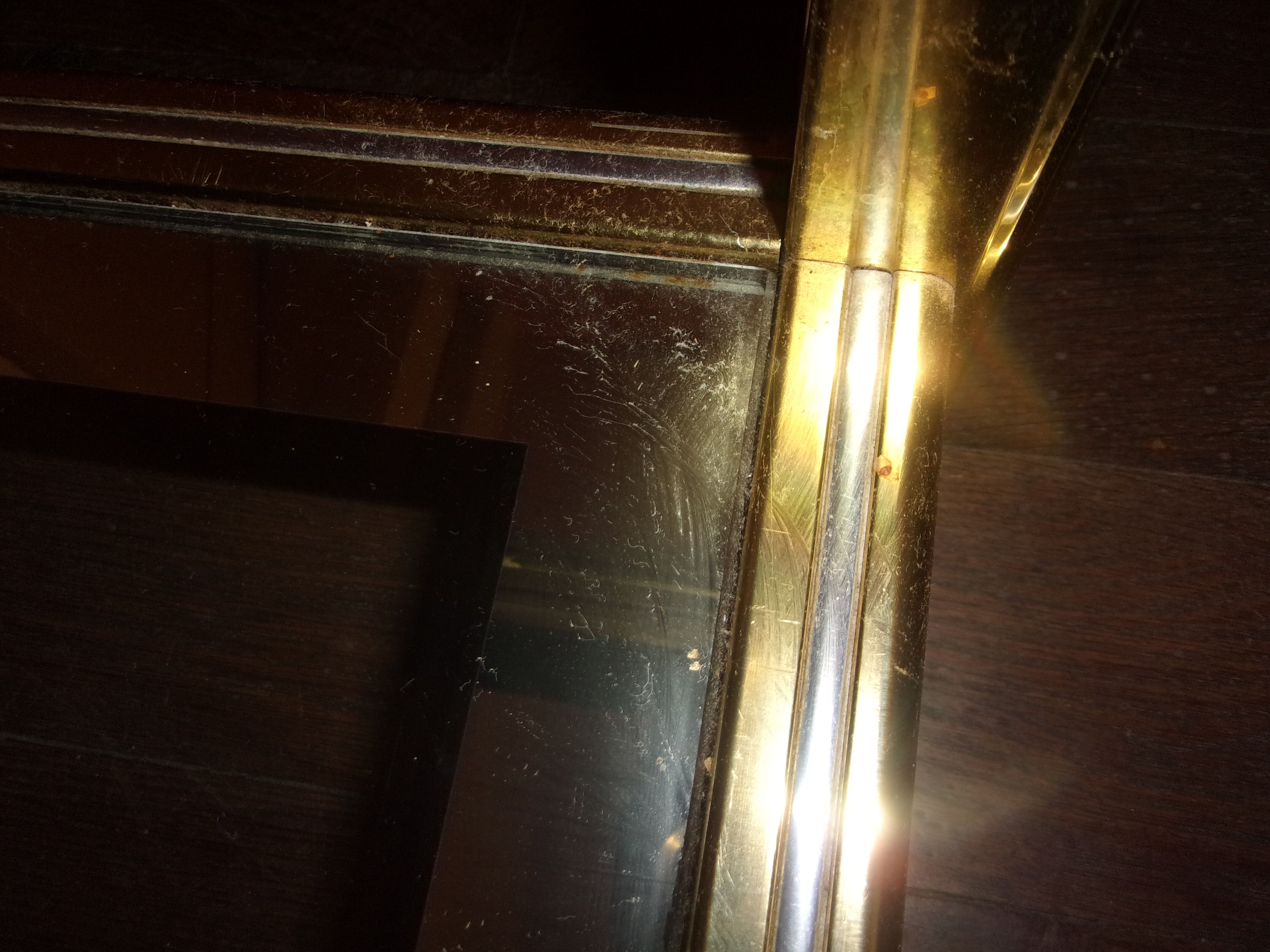 Hollywood regency brass glass coffee table 1960