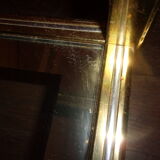 Table basse verre laiton hollywood regency  1960