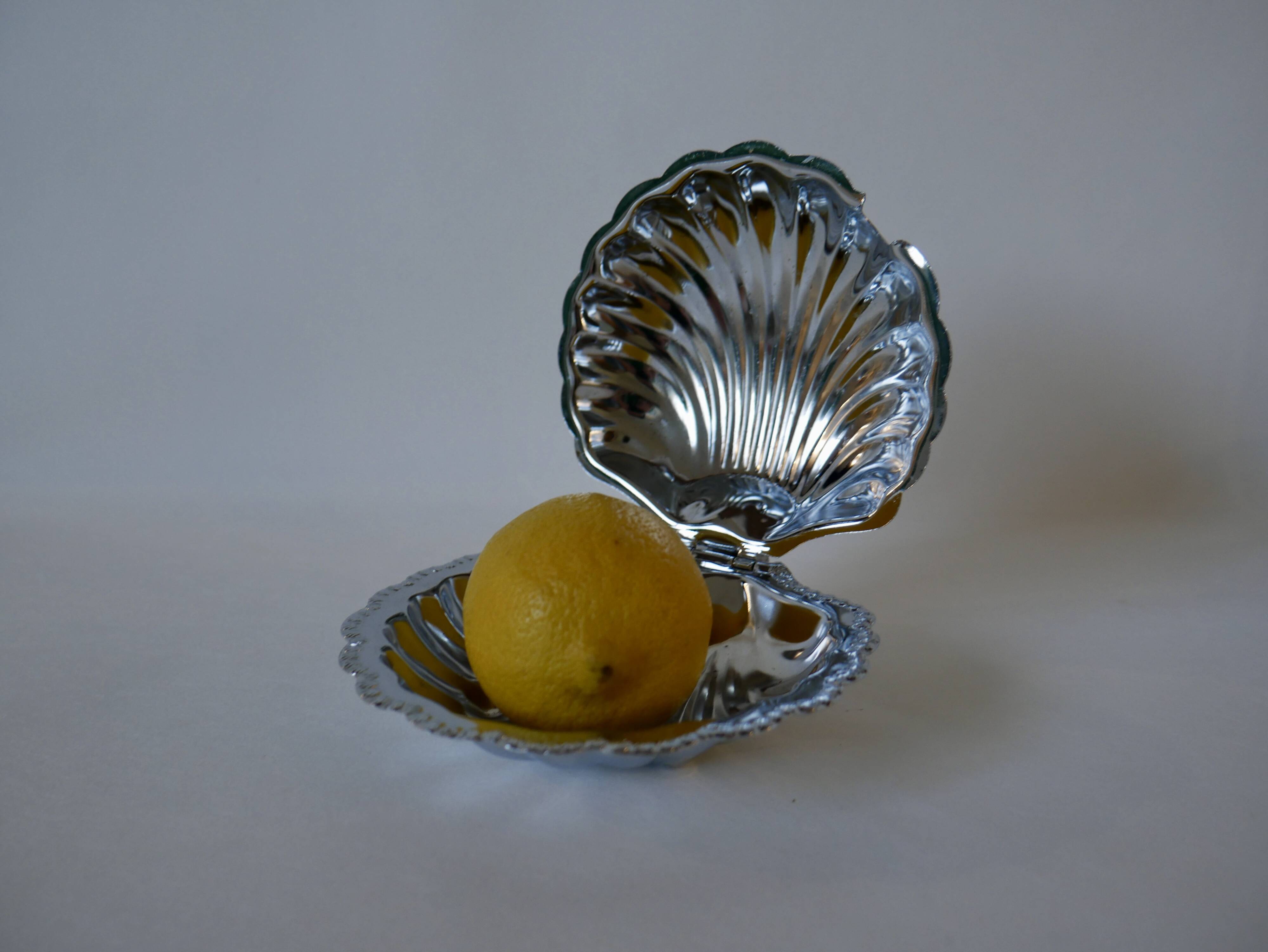 Shell pocket in silver metal from the 60s and 70s