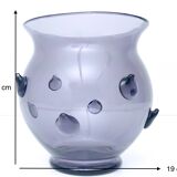 Amethyst Blown Murano Glass Vase with Bugne in the Style of Zecchin