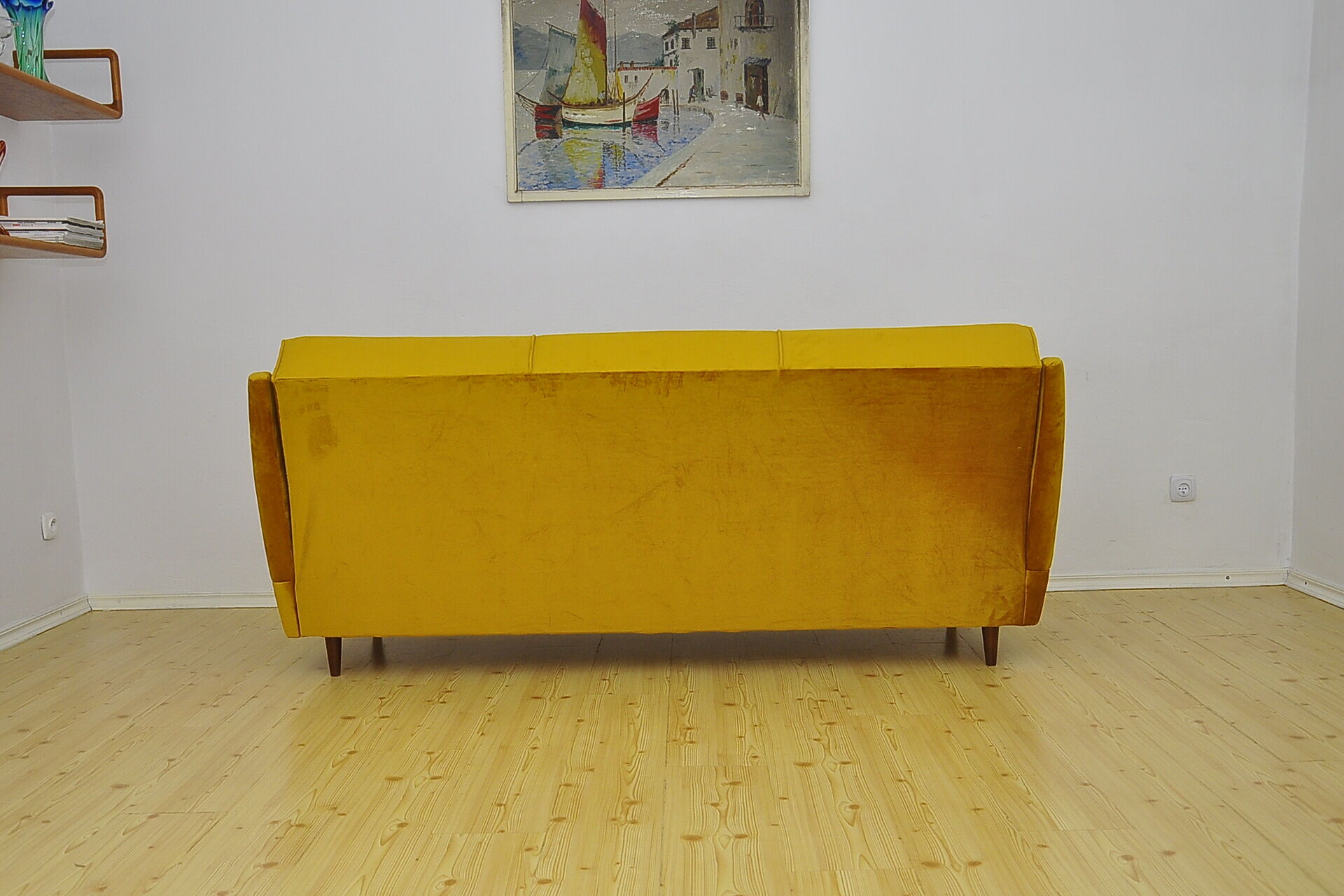Mid-century velvet sofa daybed, 1960s