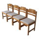 4 solid pine dining chairs | Sweden | 1960s