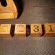 Perpetual wooden cube calendar - 1950s
