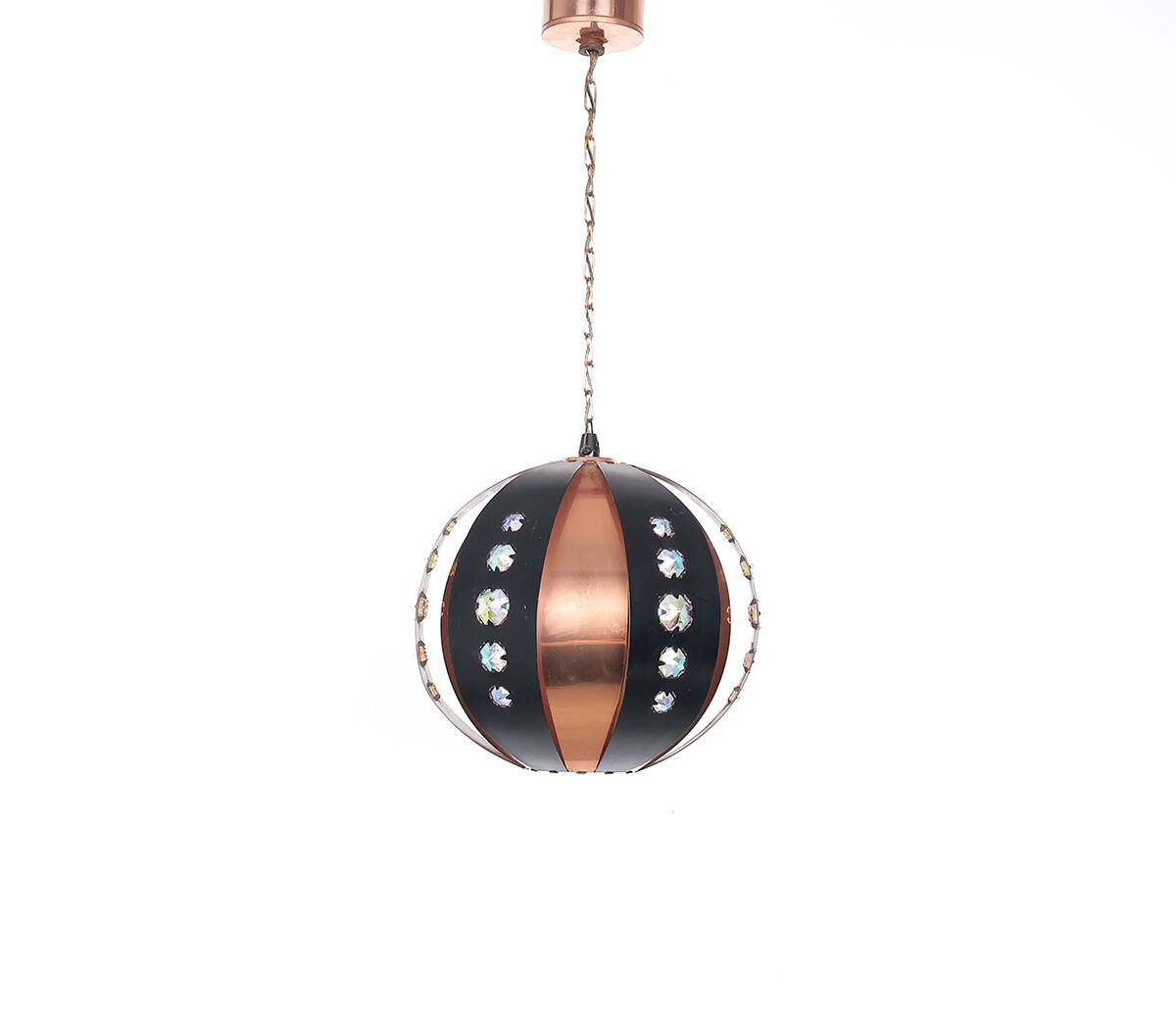 Lampe suspendue en cuivre Werner Schou pour Coronell, années 1960