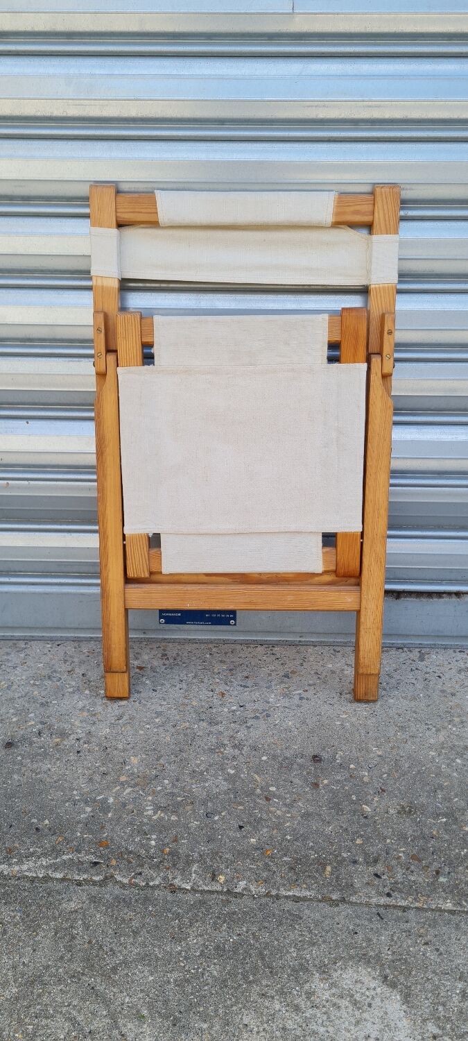 Folding chair in fabric and pine 1970