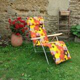 Chaise longue transat pliante vintage