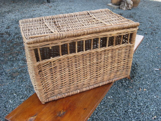 Wicker basket vintage pigeons