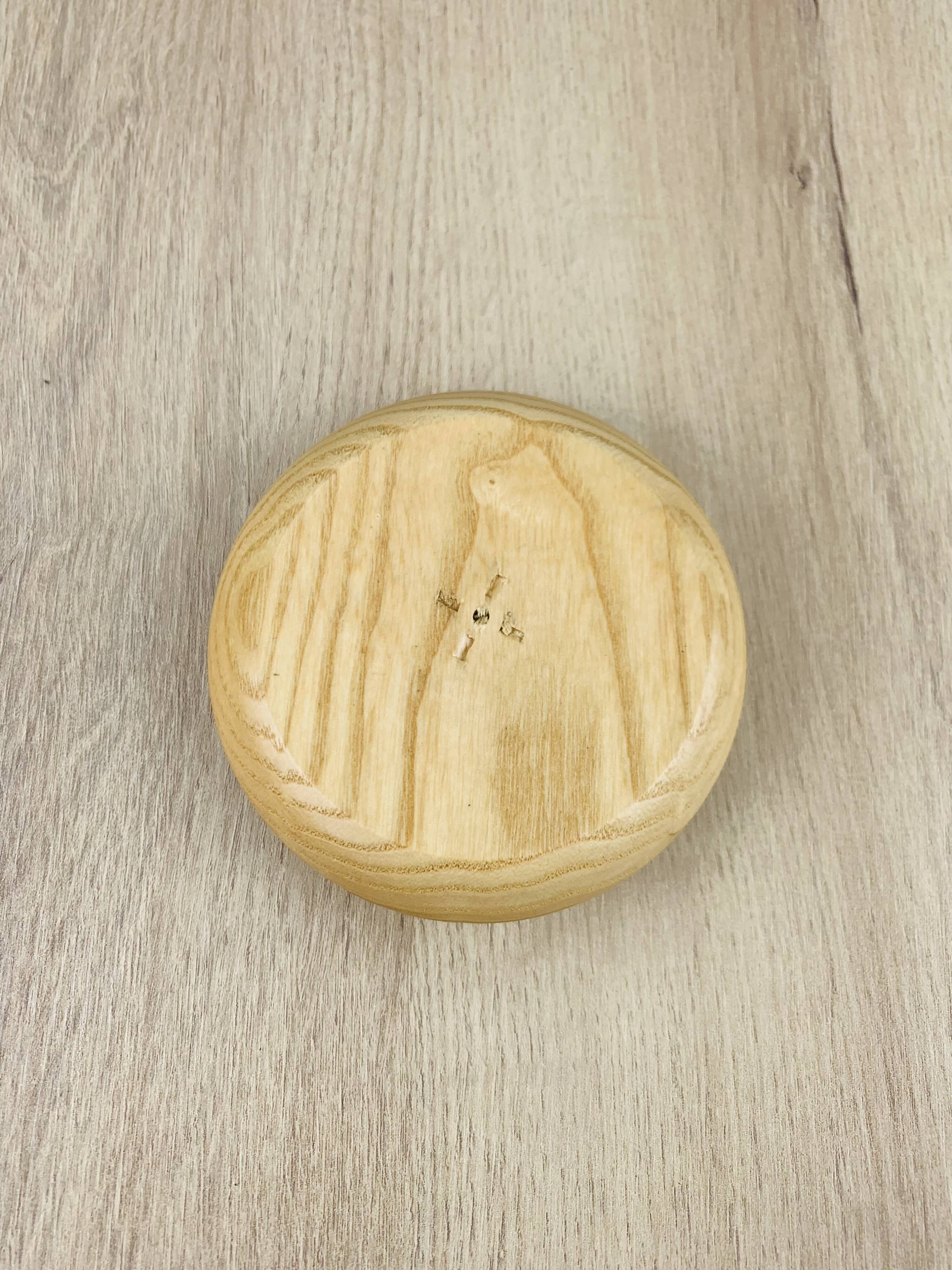 Scandinavian style wooden saucer candle holder