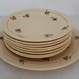 8 dessert plates with presentation dish, Béarn model, Orchies