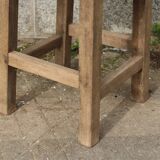 Vintage workshop stool in solid wood – sandblasted