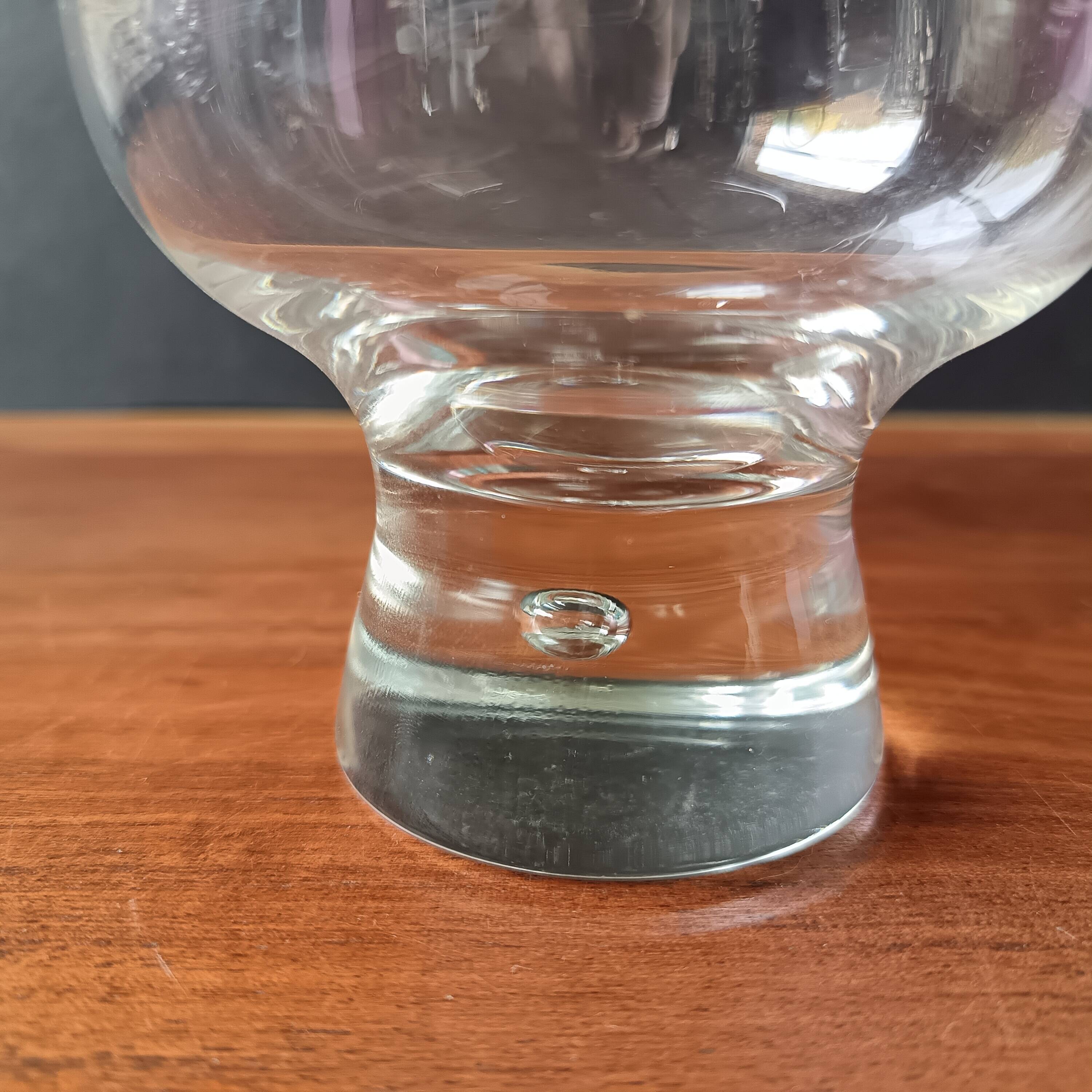 8 glasses model "Fjord" by Durobor with thick base and vintage Belgian bubble.