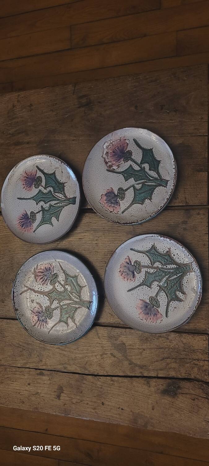 Assiettes Felix Céram Vallauris 60's