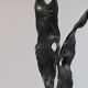 Sculptural brutalist floor candlestick made of hand-forged iron from the 1950s.