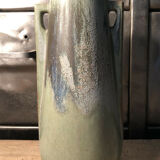 Flamed sandstone vase with 2 handles