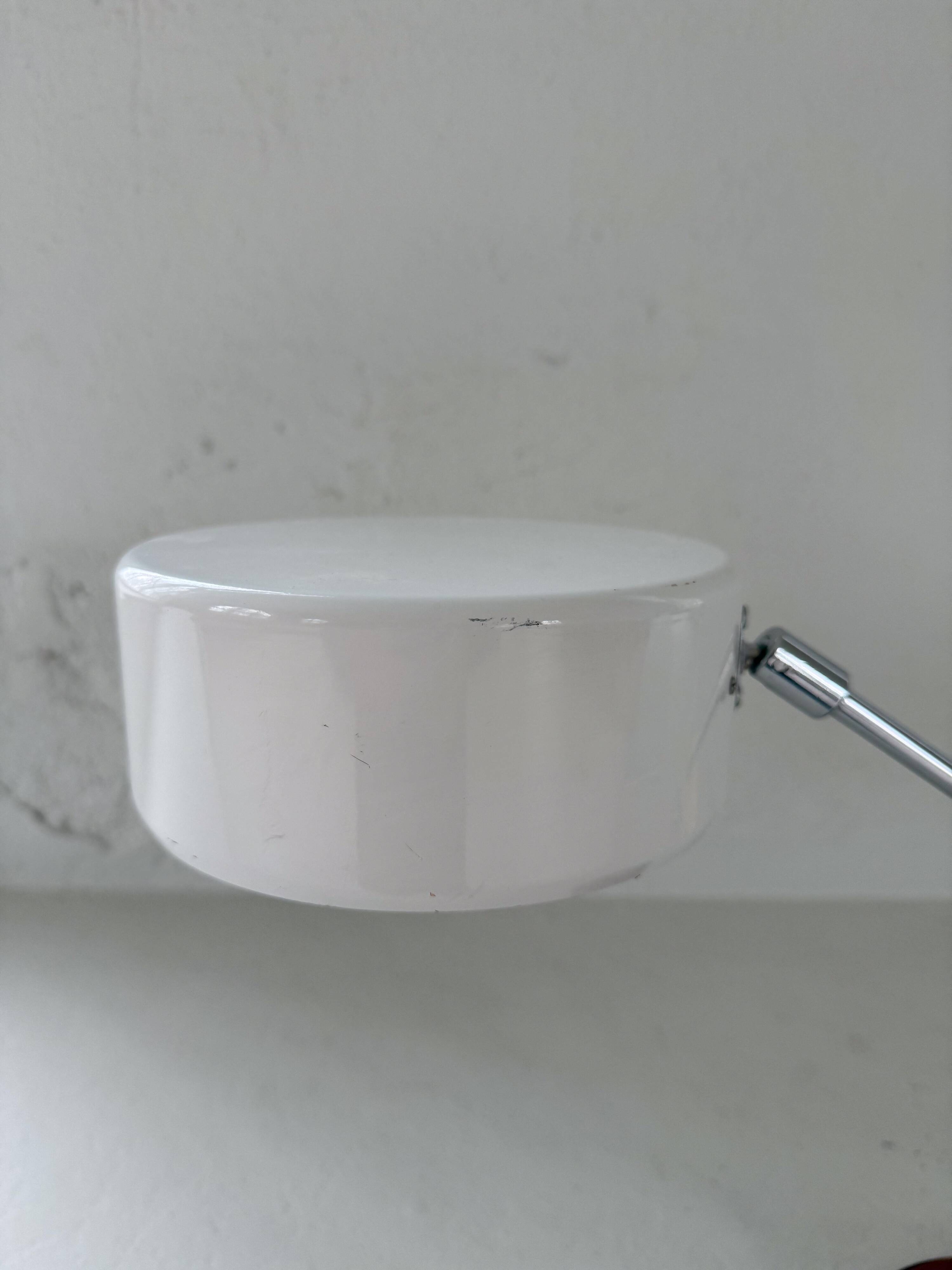 Vintage Midcentury desk lamp in brown leather and chrome Atelje Lyktan, Sweden
