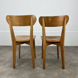 Pair of Luterma bistro chairs, wood, 1950s