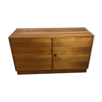 Buffet Box storage cabinet vintage blond walnut 1960-80's