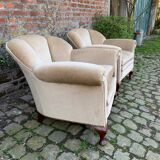 Pair of art deco shell armchairs
