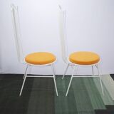 2 x Gartenstuhl vintage Metall blanc