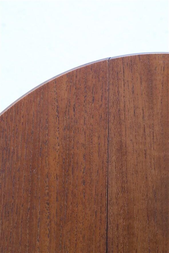 Set of 2 round mid-century teak side tables by Carlo Jensen for Poul Hundevad, 1960s, Danish modern design, foldable