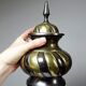 Twisted brass covered pot, vintage Indian craftsmanship from the 60s-80s.