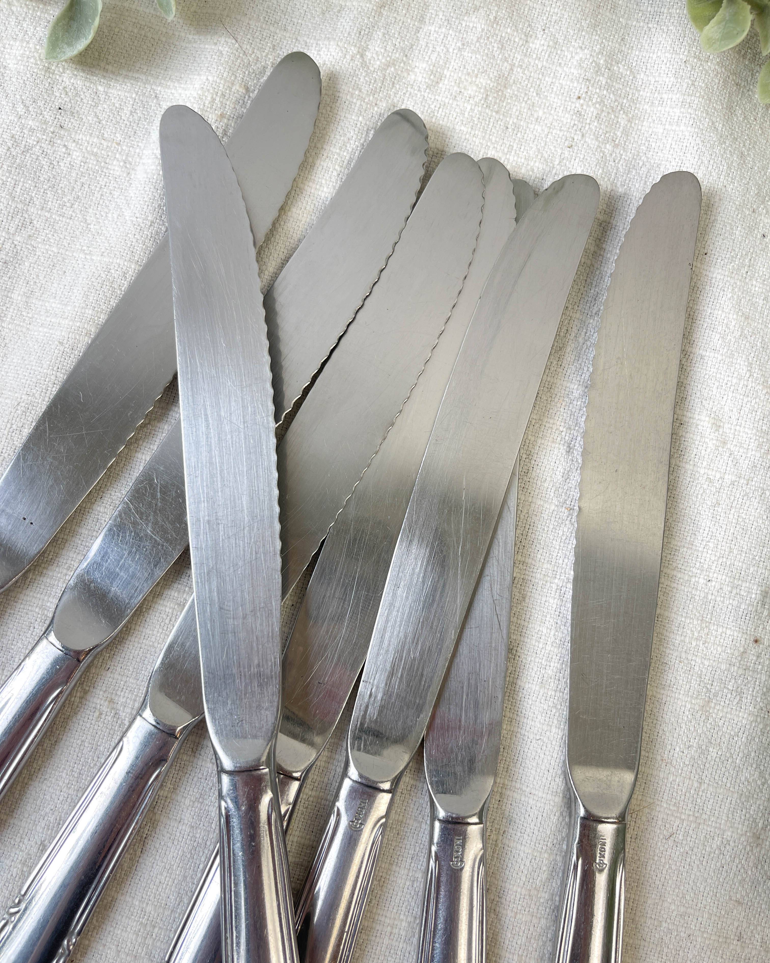 8 vintage stainless steel knives made in France