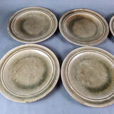 Series of 6 flat plates, blanot stoneware