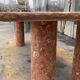 Large rectangle stone dining table in red/pink Portuguese Travertine
