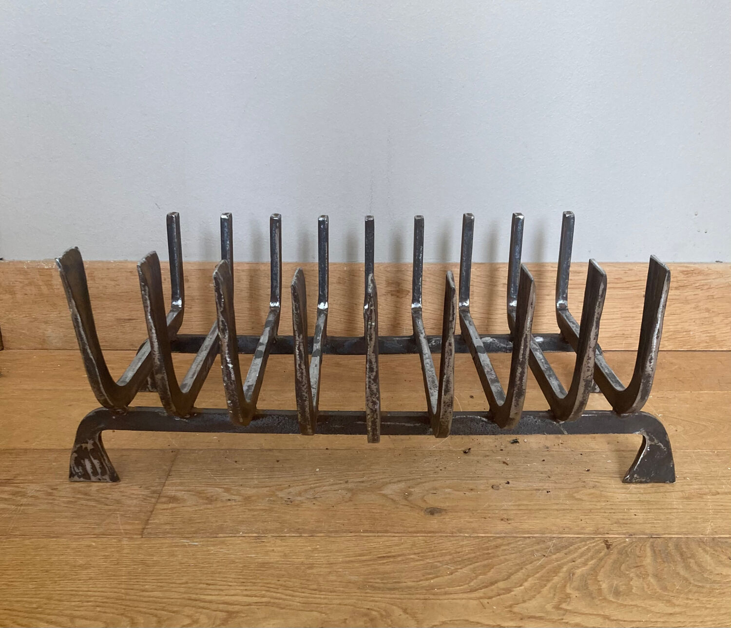 Large 19th century wrought iron log rack