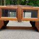Art Deco sideboard top, low display cabinet in solid walnut and mirror, 1940.