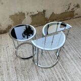 Trio of 70s chrome consoles