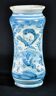 Albarelo in earthenware decorated in blue monochrome with a cherub motif, late 17th century