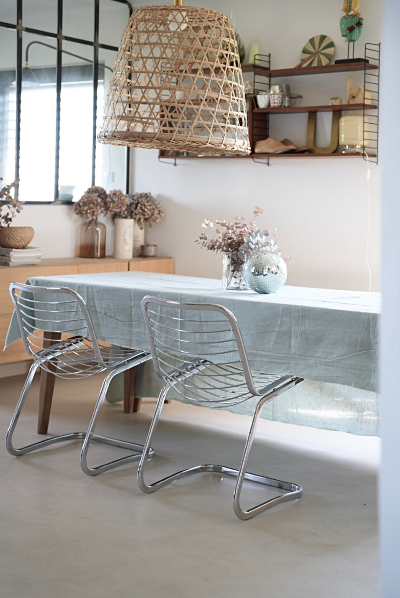 Lot 2 chaises métal chromé Gastone Rinaldi
