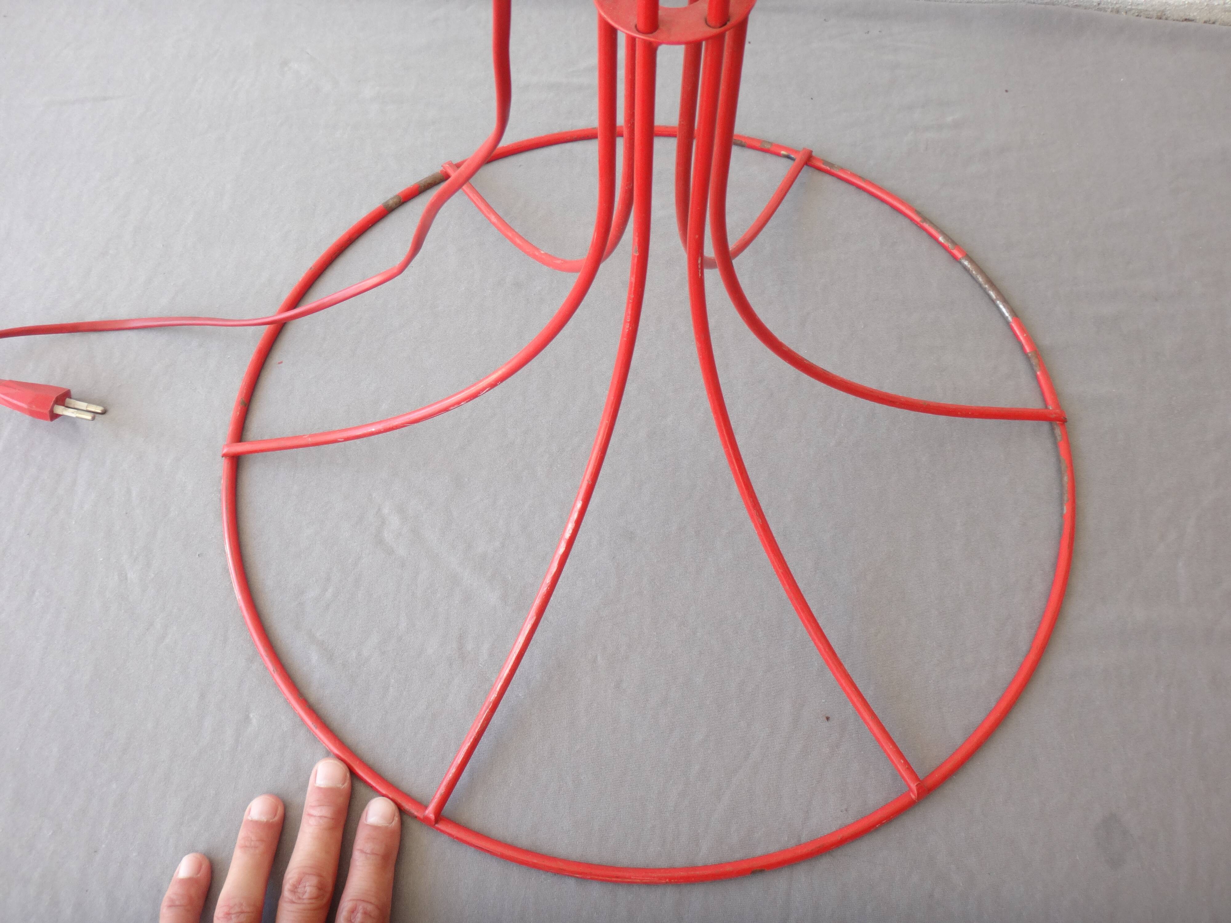 Design lamp italy 180cm red tubular Red floor Lamp designer light italy 1970