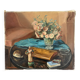 Still life, flowers and figurine, oil on canvas signed Dardaillon.