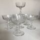 set de 7 coupes à champagne a cotes plates 19e en cristal sonnant