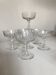 set of 7 flat-sided champagne glasses from the 19th century in ringing crystal