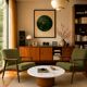 Pair de fauteuils scandinave mid century bouclette verte