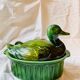Terrine canard en barbotine email vert