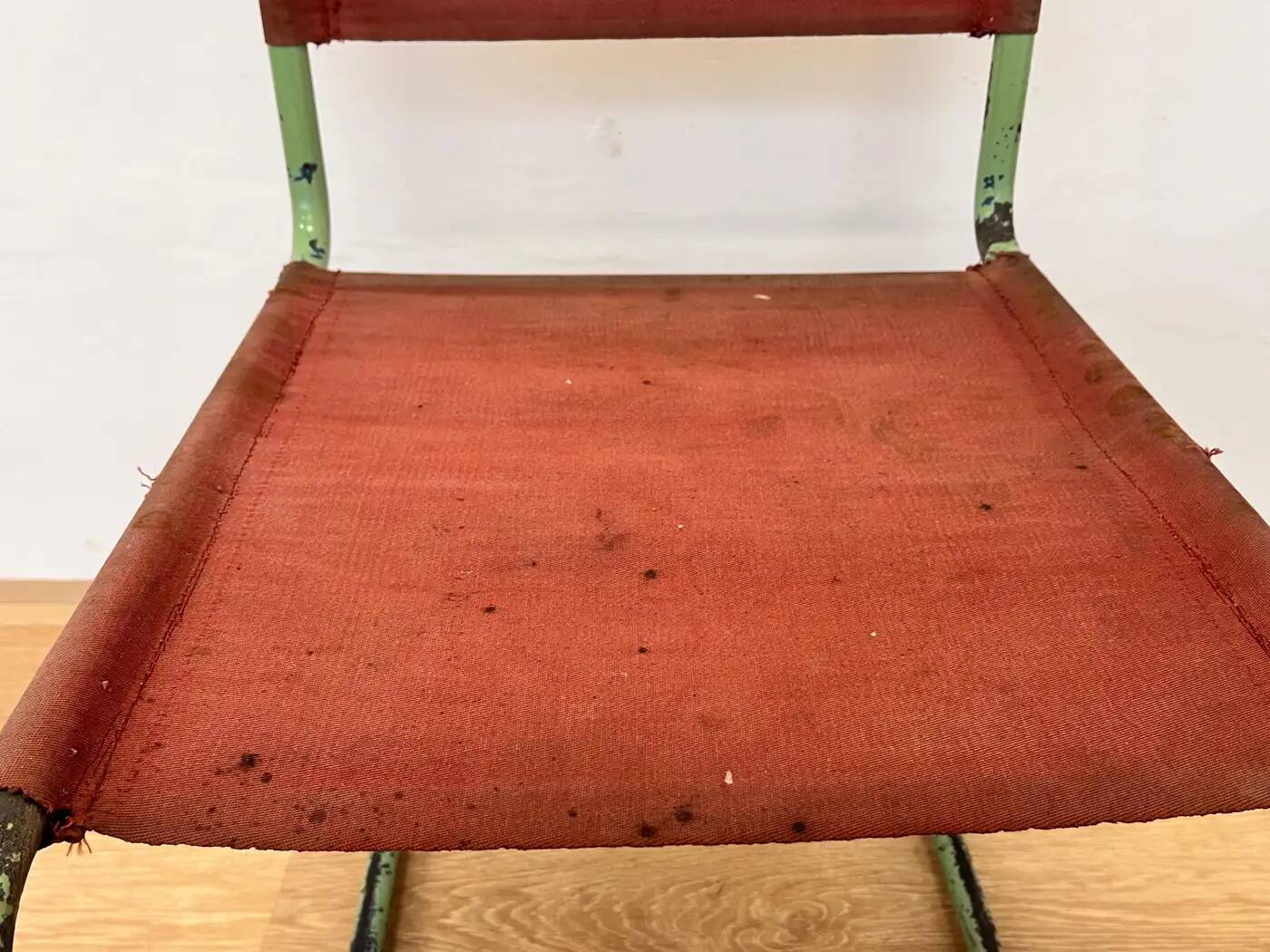 Rare Bauhaus Mart Stam tubular chair by Thonet / original green colour