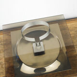 Smoked glass tray and chrome made in France