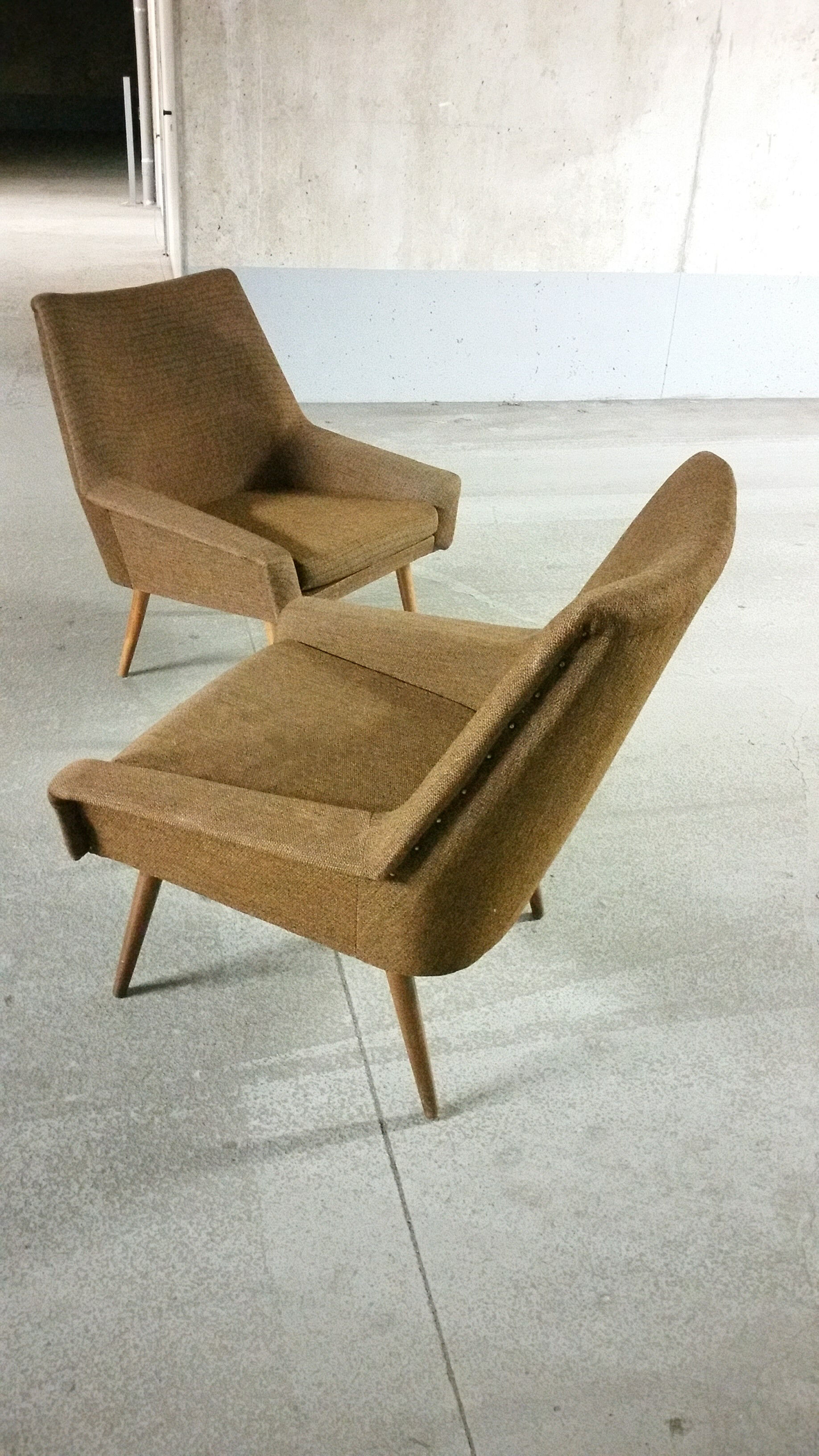 Chairs Danish 50s design structured low lines