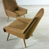 Fauteuils Danois années 50 design structuré lignes basses