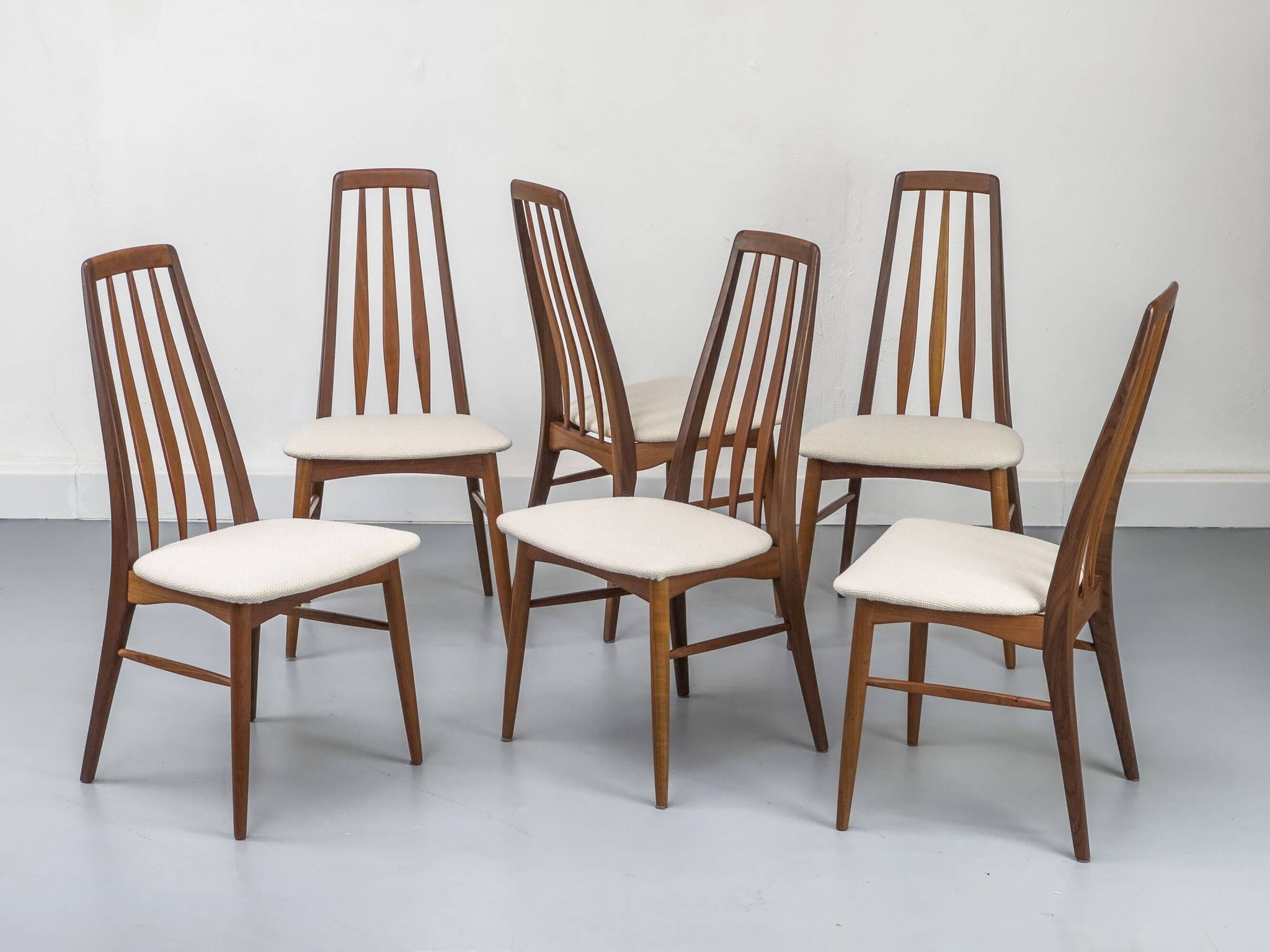 Chaises Eva en Teck par Niels Koefoed pour Koefoeds Hornslet, 1960s, Set de 6