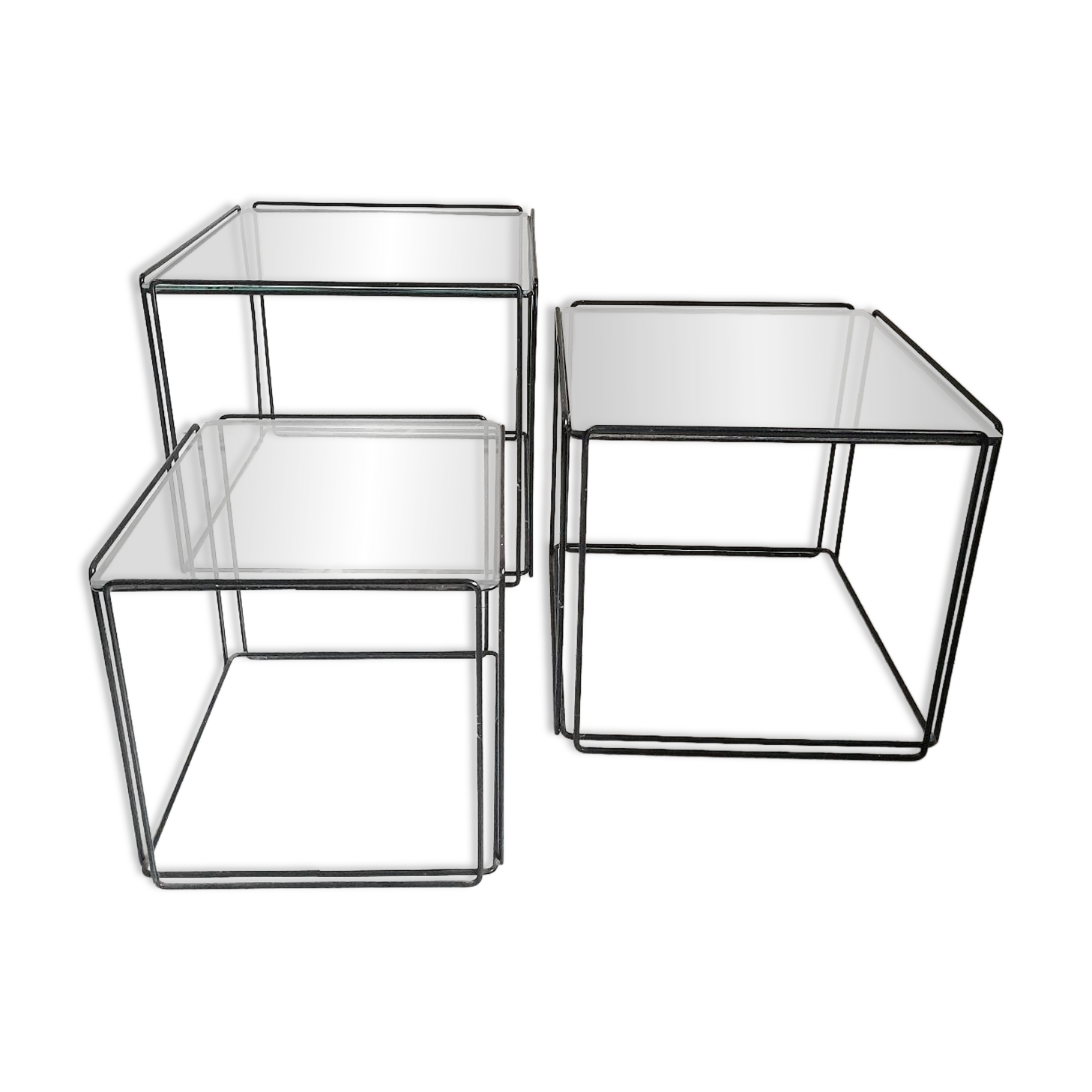3 tables gigognes Max Sauze pour Isocèle 1970s