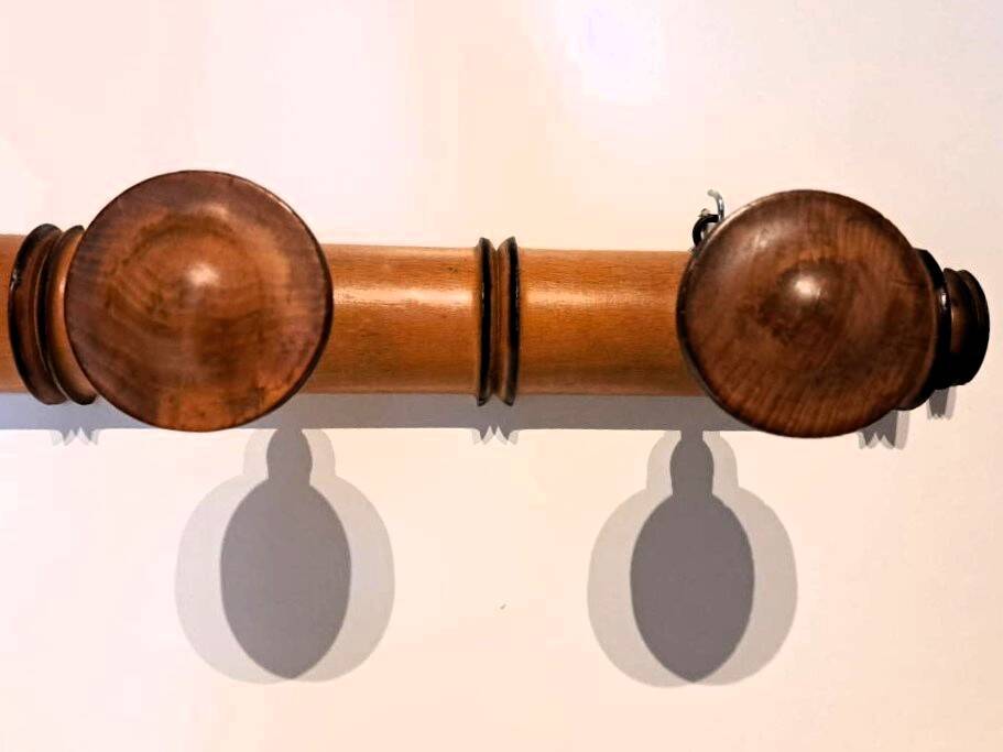 Coat rack "bamboo" with 4 old hooks.